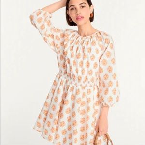 J.crew smocked waist mini dress gathered floral block print sz xxl
